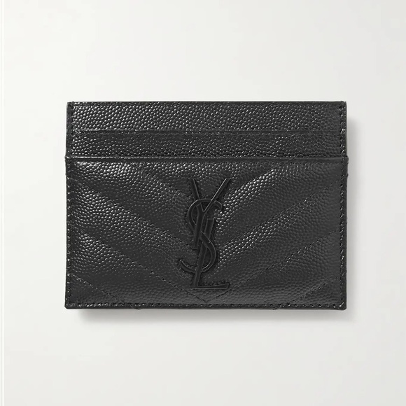Saint Laurent Accessories - Saint Laurent Black Textured Card Holder